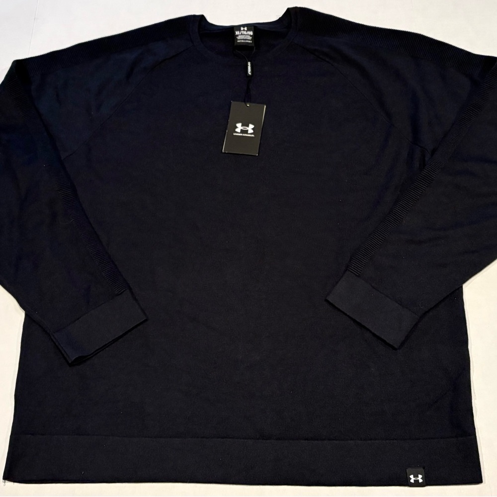 Under Armour Tour Tips Golf Sweater Men's XL Black Crewneck 1387128 001